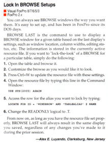 Alex Luyando's FoxPro Advisor Magazine Submission